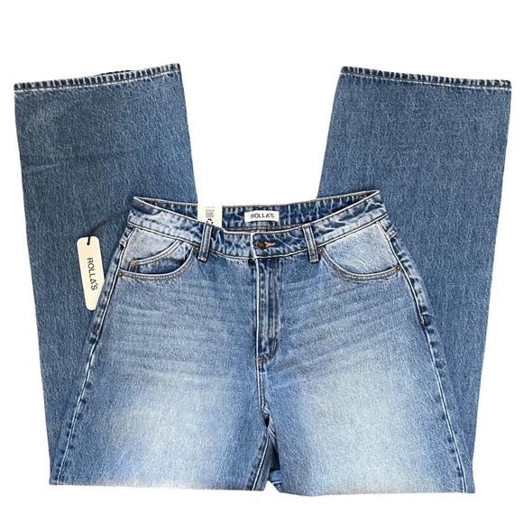 ROLLA'S Kate Baggy Mid Rise Wide Leg Blue Jeans Womens Size 29 New With Tags - Picture 6 of 15